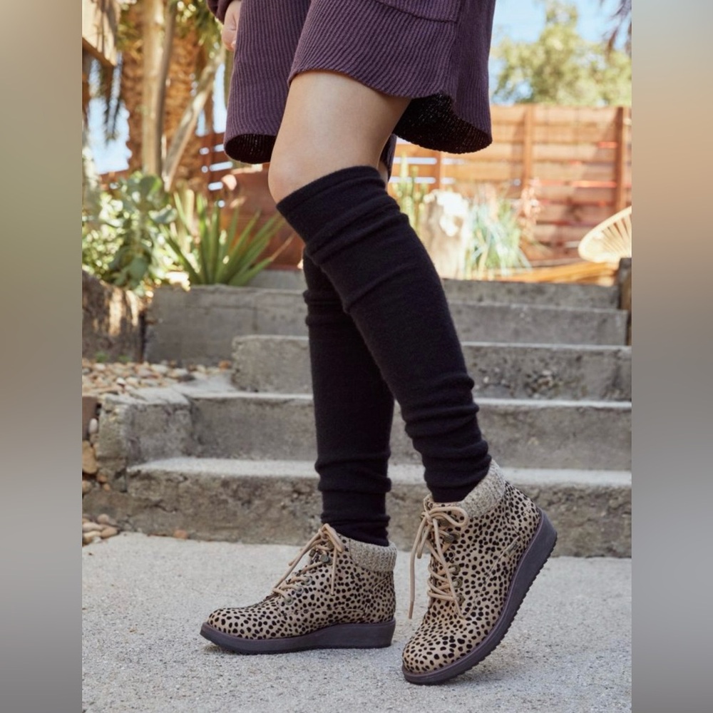 🐆 Blowfish Malibu Comet Leopard Print Ankle Boots – Cozy Lined – Size 7